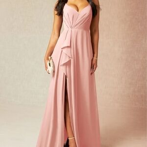 Azazie Rosette Maxi Dress